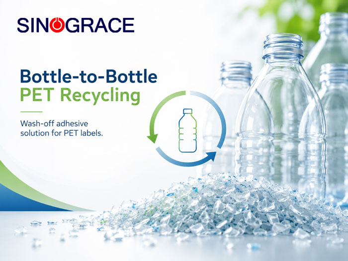 Why is water-washable label adhesive required for PET bottle recycling?