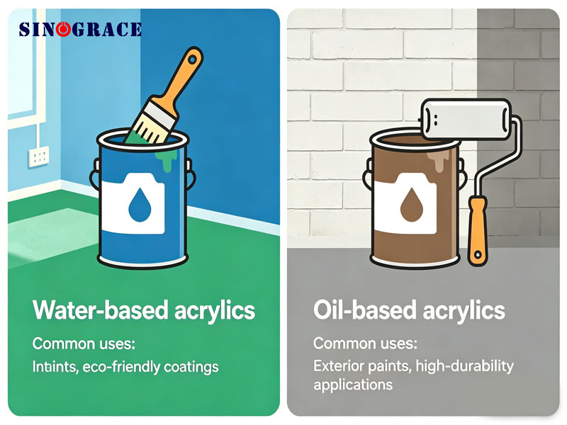 What is the difference between water-based and oil-based acrylics?