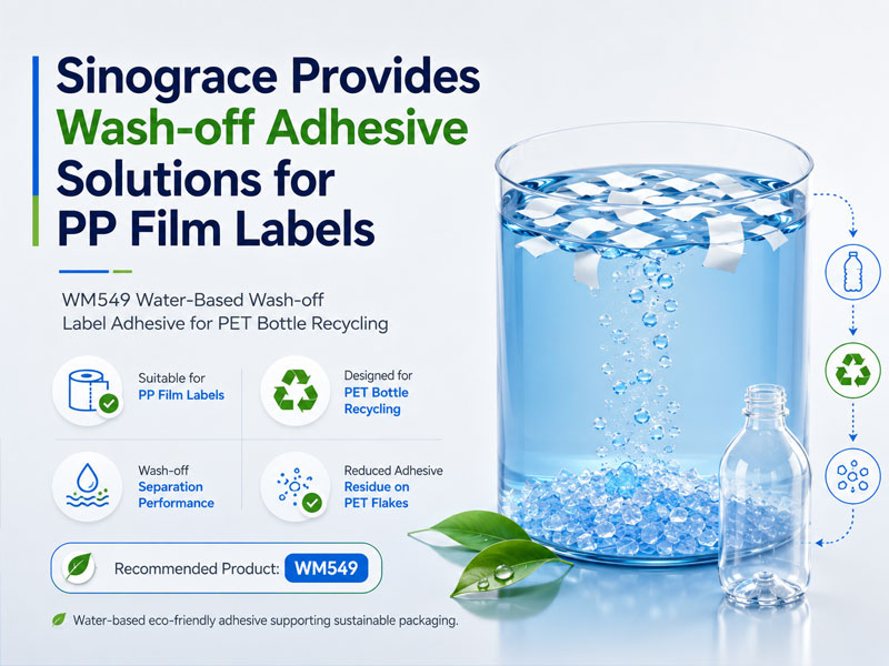 Adhesivo lavable para etiquetas de película de PP: una solución de reciclaje para botellas de PET.